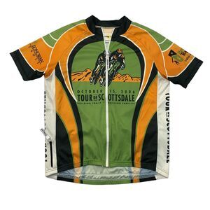 Vintage Tour De Scottsdale Cycling Jersey Mens L Large Zip Up Short Sleeve 2006